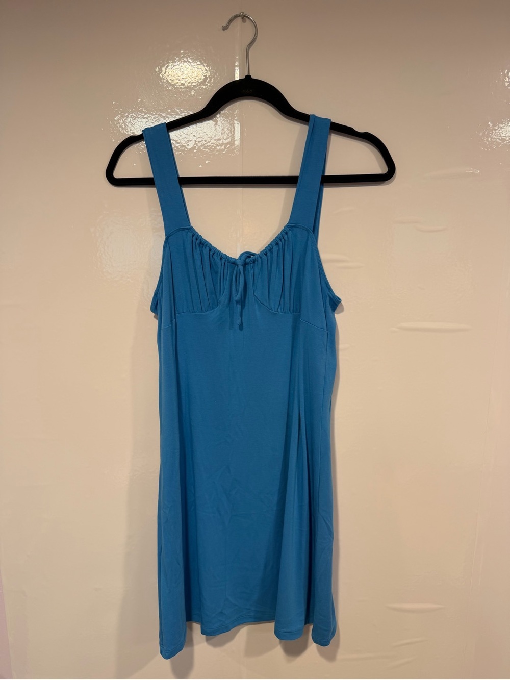 Wilfred Blue Sleeveless Slip Sundress with Gathered Bust
